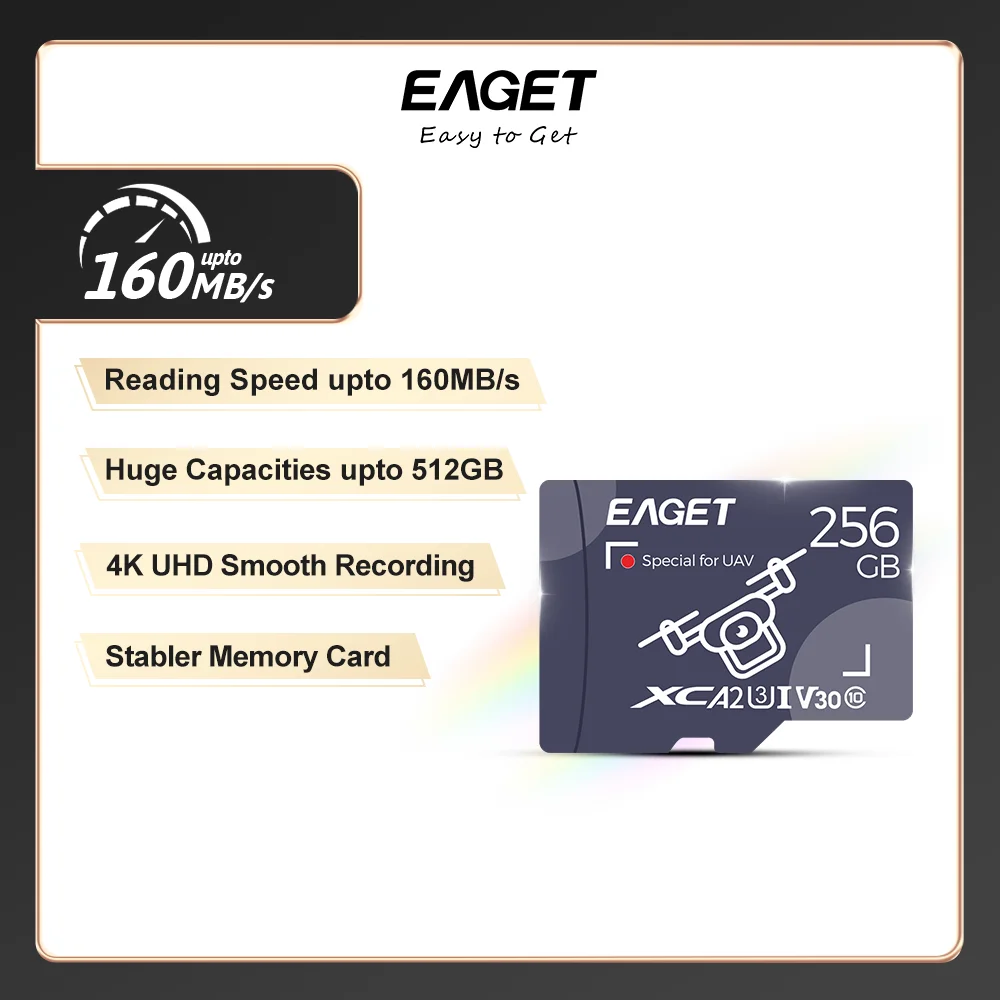 Eaget TFCG ޸ ī, ũ SD ī, Ŭ 10 UHS-1 ÷ ī, 512GB, 256GB, 128GB, 32GB